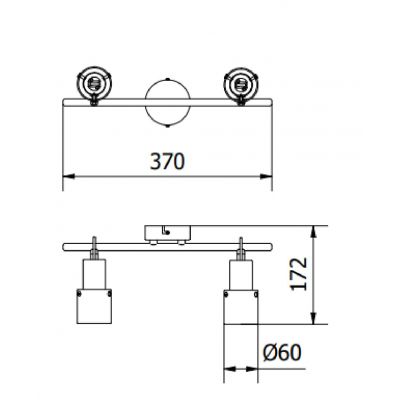 GTV Aralia lampa podsufitowa 2x20 W przydymiona OS-AR2G9-10
