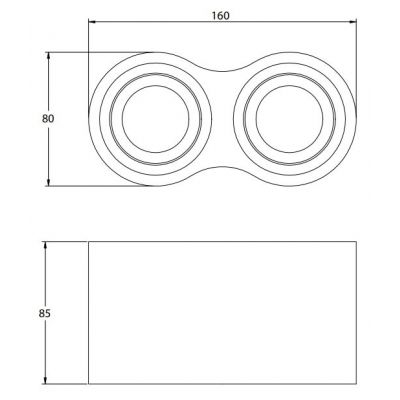 GTV Aveiro lampa podsufitowa 2x20 W czarna OS-AV80160OK2-00