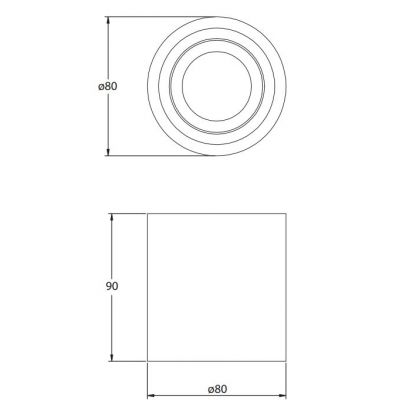 GTV Aveiro lampa podsufitowa 1x20 W czarna OS-AVB8090OK1-00