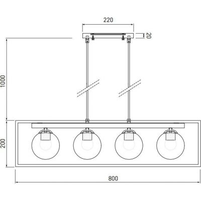 GTV Avelin lampa wisząca 4x40 W złota OS-AVEL3-40-DEC