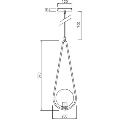 GTV Ciklop lampa wisząca 1x40 W złota OS-CIKLOP-40-DEC