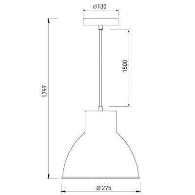 GTV Dante lampa wisząca 1x40 W czarna OS-DAN-E27-10-DEC