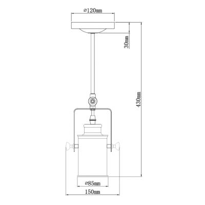 GTV Demir lampa wisząca 1x40 W czarna OS-DEM-10-DEC