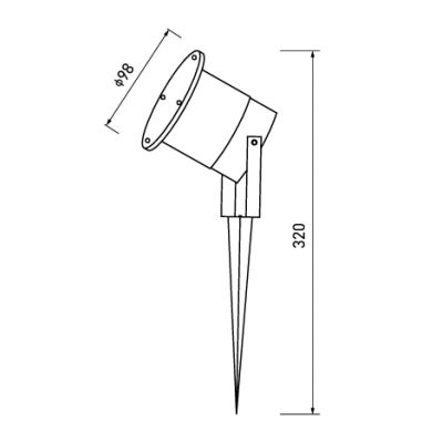 GTV Diego lampa gruntowa 1x35 W czarna OS-DIEGOGU10-20