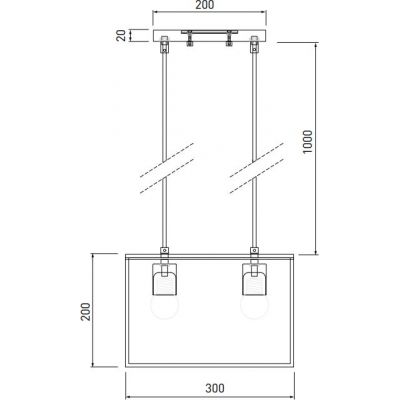 GTV Diu lampa wisząca 2x40 W czarna OS-DIU2-10-DEC