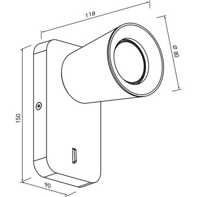 GTV Elli kinkiet 1x20 W biały OS-ELLI-GU10-00-DEC