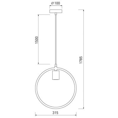 GTV Fija lampa wisząca 1x40 W biała OS-FI-E27-00-DEC