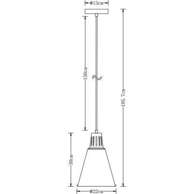 GTV Gianni lampa wisząca 1x40 W biała-srebrna OS-GIAN-E27-03-DEC