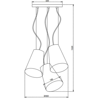 GTV Kasel lampa wisząca 3x40 W szary/popielaty OS-KAS3-15-DEC