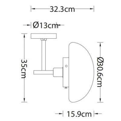 GTV Lamia kinkiet 1x40 W czarno-złoty OS-LAM2-11-DEC