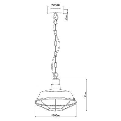 GTV Lars lampa wisząca 1x40 W czarna OS-LARS-10-DEC