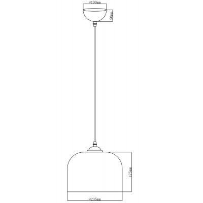 GTV Lati lampa wisząca 1x40 W bursztynowa OS-LATI-43-DEC