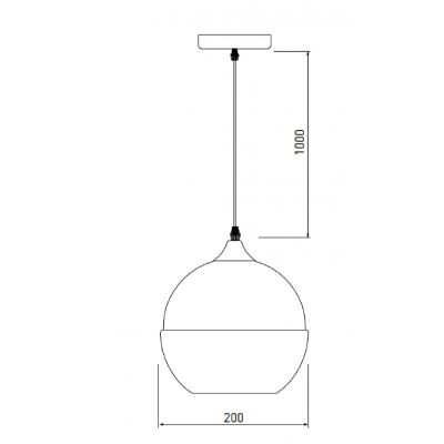 GTV Lender lampa wisząca 1x40 W czarna OS-LEND-10-DEC