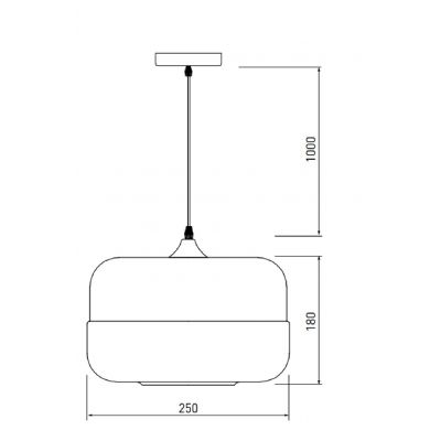GTV Lender lampa wisząca 1x40 W czarna OS-LEND2-10-DEC
