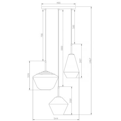 GTV Lime lampa wisząca 3x40 W złota OS-LIME3P-40-DEC