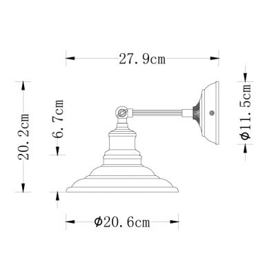 GTV Loret kinkiet 1x40 W czarny OS-LOR-E27-10-DEC