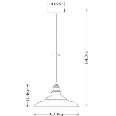 GTV Loret lampa wisząca 1x40 W czarna OS-LOR-L-E27-10-DEC