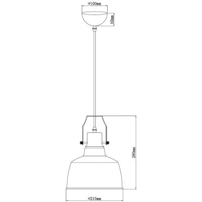 GTV Monroe lampa wisząca 1x40 W czarna OS-MON-11-DEC