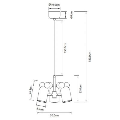 GTV Mouse lampa wisząca 3x25 W różowa OS-MOUS-20-DEC