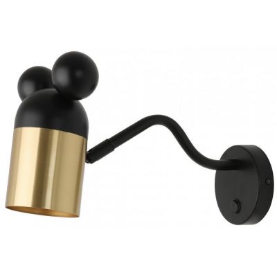 GTV Mouse kinkiet 1x25 W czarno-złoty OS-MOUSW-11-DEC