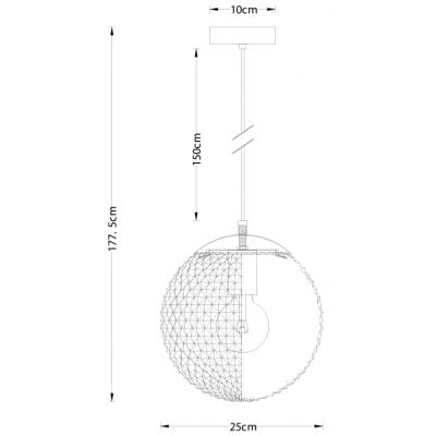 GTV Muno lampa wisząca 1x25 W kremowa OS-MUNO2-05-DEC