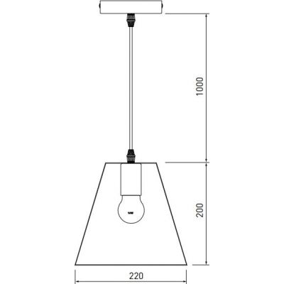 GTV Oxalis lampa wisząca 1x40 W czarna OS-OXAL-10-DEC