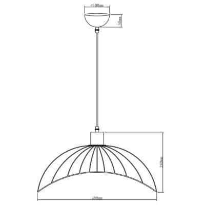 GTV Reto lampa wisząca 1x40 W czarna OS-RETO2-10-DEC