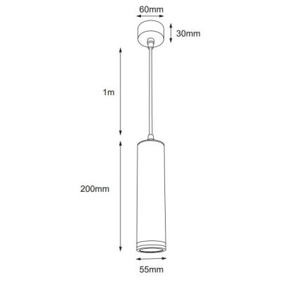 GTV Solis lampa wisząca 1x50 W biała OS-SOL2-GU10-00