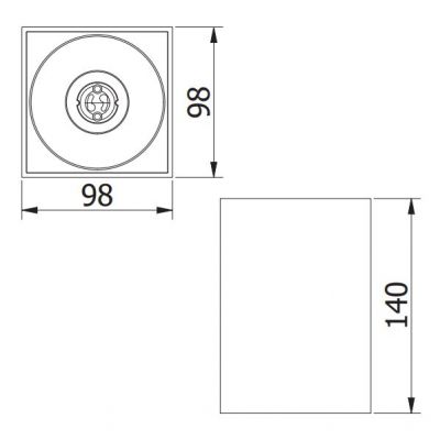 GTV Tensa lampa podsufitowa 1x20 W czarna OS-TENGU10KW-00
