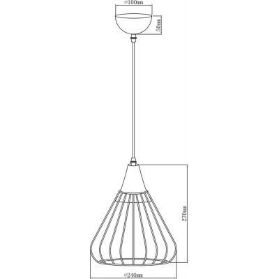 GTV Tess lampa wisząca 1x40 W złota OS-TESS-40-DEC