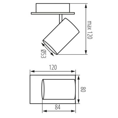 GTV Veneto lampa podsufitowa 1x20 W czarna OS-VEN20WO1-10