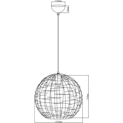 GTV Viela lampa wisząca 1x40 W czarna OS-VIEL2-11-DEC