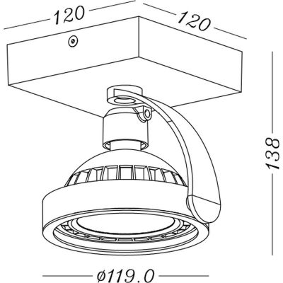 GTV Wally lampa podsufitowa 1x40 W biała OS-WALLY-00-DEC