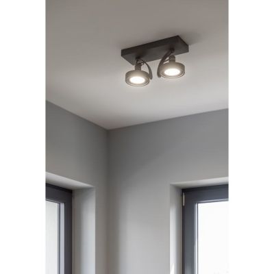 GTV Wally lampa podsufitowa 2x40 W grafitowa OS-WALLY2-15-DEC