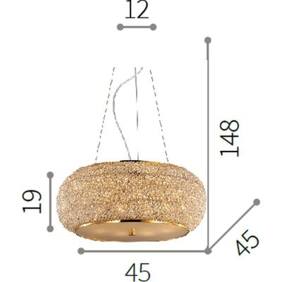 Ideal Lux Pasha lampa wisząca 6x40W złota 082172