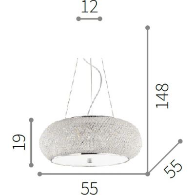Ideal Lux Pasha lampa wisząca 10x40W chrom 082196