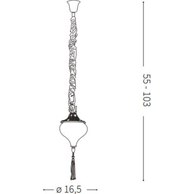 Ideal Lux Harem lampa wisząca 1x60W patyna 115979