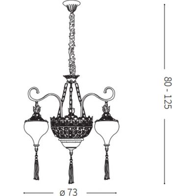 Ideal Lux Harem lampa wisząca 5x60W patyna 115993