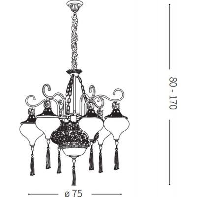Ideal Lux Harem lampa wisząca 9x60W patyna 116006