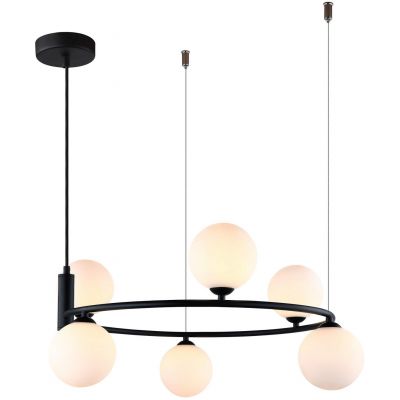 Italux Amily lampa wisząca 6x25 W czarna MDM-3974/6 BK