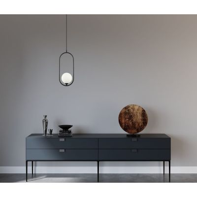 Italux Lupus lampa wisząca 1x25 W czarna PND-3965-1-BK