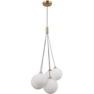 Italux Perlos lampa wisząca 5x5 W mosiądz PND-54456-5-HB