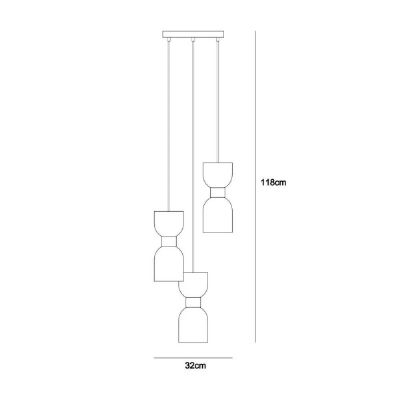 Italux Monza lampa wisząca 3x40 W mosiądz PND-57602-3-BK+BRO