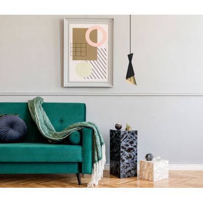 Italux Malia lampa wisząca 1x40 W czarna PND-85949-1 BK+GD