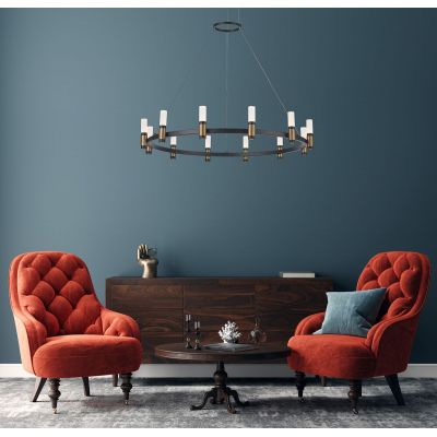 Italux Alamo lampa wisząca 12x48 W czarny mat PND-280110130-12A-MBL