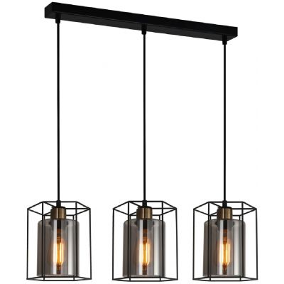 Italux Kalula lampa wisząca 3x40 W czarna PND-78901-3-BK+SG