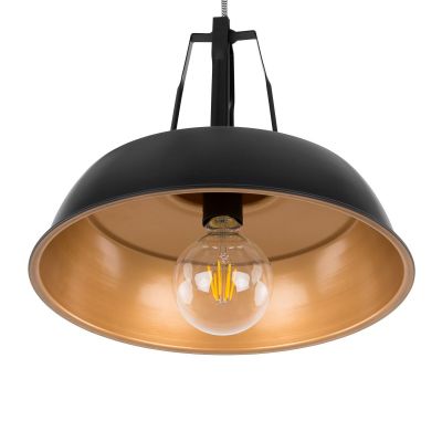 Italux Paloma lampa wisząca 1x60 W czarna MDM-3619/1M BK+GD