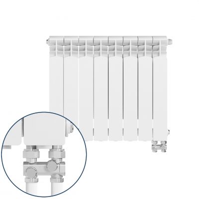 KFA Armatura G500F/D/8 grzejnik pokojowy 57,2x64,4 cm podłączenie dolne biały 789-082-44