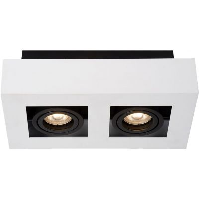 Italux Casemiro lampa podsufitowa 2x50 W biała-czarna IT8001S2-WH/BK