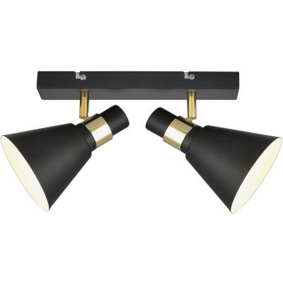 Italux Biagio kinkiet 2x40 W biały-czarny-złoty MB-H16079M-2